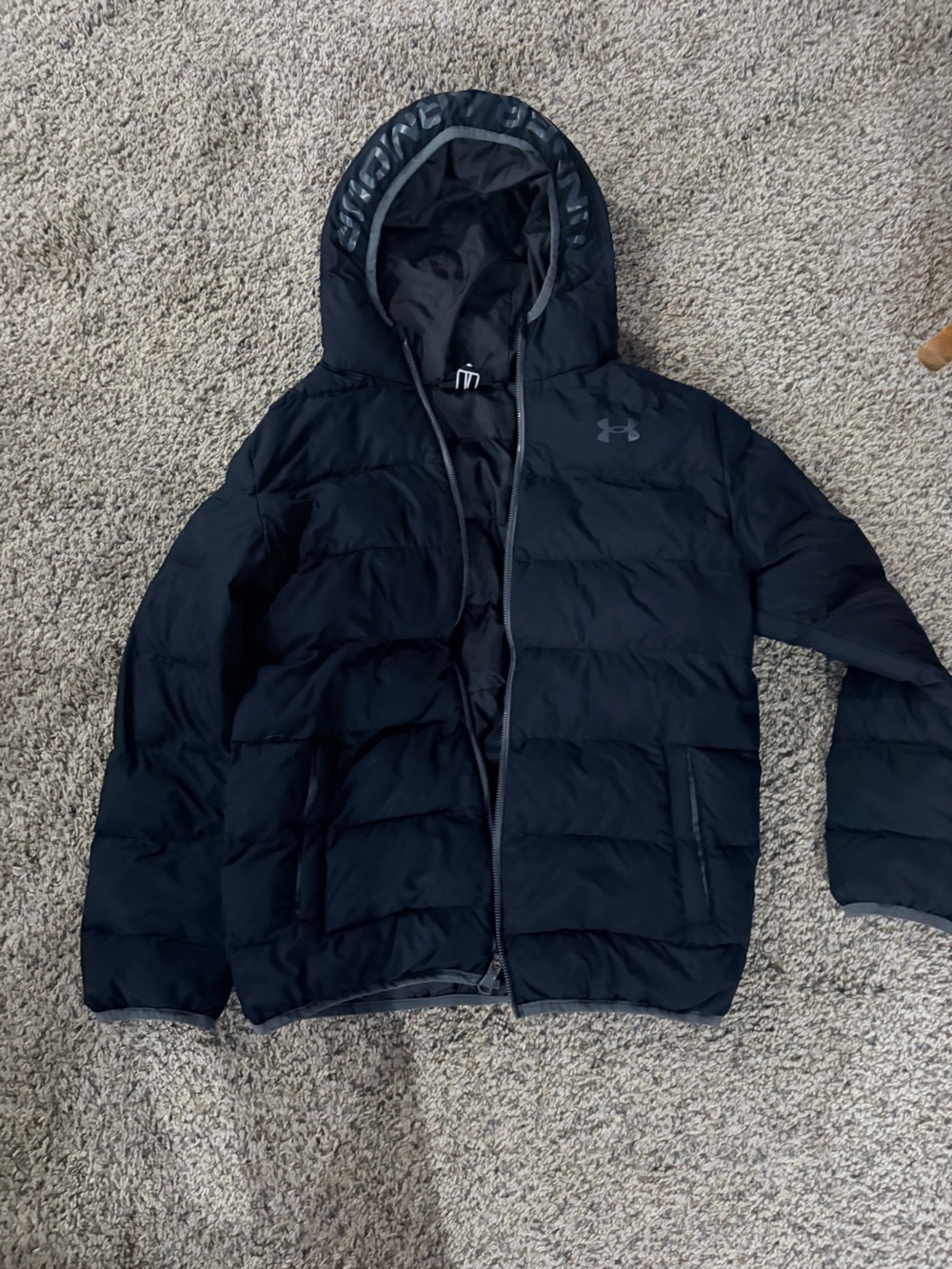 Under Armour Kids Black Hooded Puffer Coat